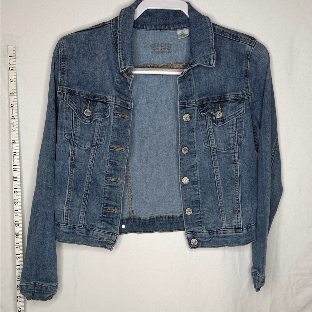Signature by Levi Strauss Light Blue Denim Cropped Jacket